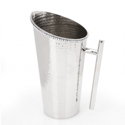 Stainless Steel Hammered Pitcher with Rhinestones